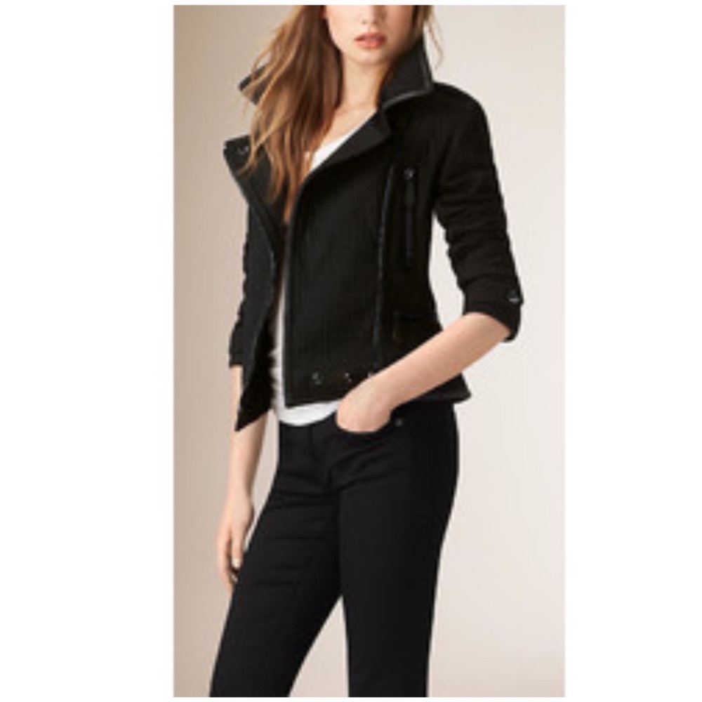 BURBERRY BRIT Textured Biker Jacket - Picture 2 of 14